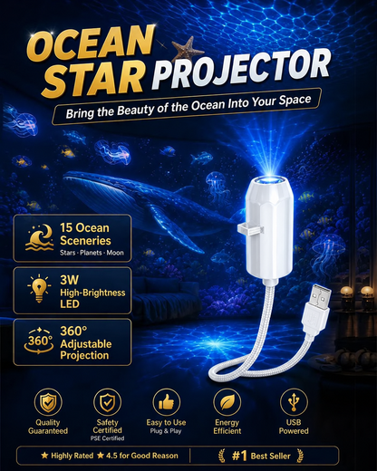 Comauo Ocean & Galaxy Projector: Ultra-HD Sphere Tech, Turns Your Room & Car Into an Aquarium in 1s.